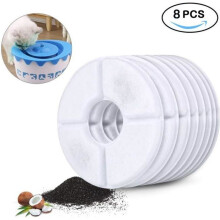 8 Replacement Filters for Cat Fountain, Activated Carbon, Food Safe, Durable Filtration Pads