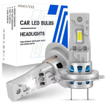 Paquete de 2 bombillas LED H7 para faros delanteros, 30000LM, 120W, 6500K, luz blanca, reemplazo para lámparas halógenas y de xenón.