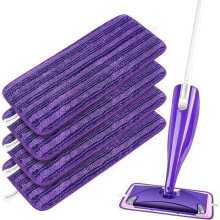 14 herbruikbare, wasbare microvezel dweilpads ter vervanging van de Swiffer WetJet Spray Mop, paars, verpakking van 14 stuks