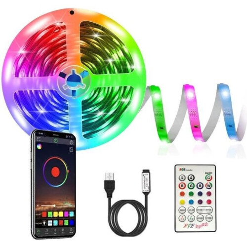 3.5m Bluetooth LED Strip Light with Remote Control and Built-In Microphone