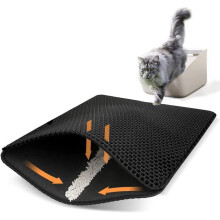 Kattenbakmat 60 x 45 cm, dubbellaags honingraatontwerp, urine- en waterbestendig, morsbestendige mat