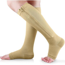 Compressiekousen met ritssluiting 15-20 mmHg voor dames en heren, ondersteuning bij spataderen, 1 paar