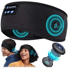 Écouteurs sans fil Bluetooth pour le sommeil, ultra-fins et doux, avec son stéréo HD, idéaux pour dormir et voyager.