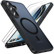 Stoßfeste Schutzhülle für Samsung Galaxy A36 5G, Schwarz, mit 2 Schutzfolien aus gehärtetem Glas
