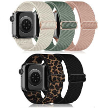 Confezione da 5 braccialetti elastici in nylon per smartwatch da 38 mm, 40 mm e 41 mm, regolabili per uomo e donna, comodi e resistenti.