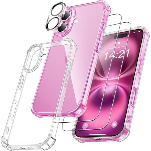 Θήκη 4 σε 1 για iPhone 16 με 2 προστατευτικά οθόνης από σκληρυμένο γυαλί και 1 προστατ
