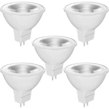 LED Light Bulbs, GU5.3 MR16 12V, 5W, Warm White 3000K, 500 Lumens, 5 Pack, for Home Lighting