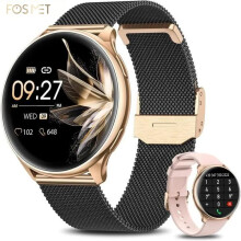 Montre connectée pour femme avec appels Bluetooth, écran 1,32 pouce, plus de 120 modes sportifs, SpO2, étanche, suivi du sommeil, compatible