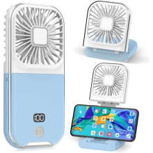 Mini kannettava tuuletin USB ladattava varavirtalähde tukee puhelintaskua hiljainen tuuletin sininen