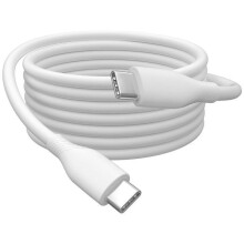 USB Type C to Type C Cable 2M, 60W Power Delivery, Flexible Silicone Charging Cable, White, Compatible with iPhone and A