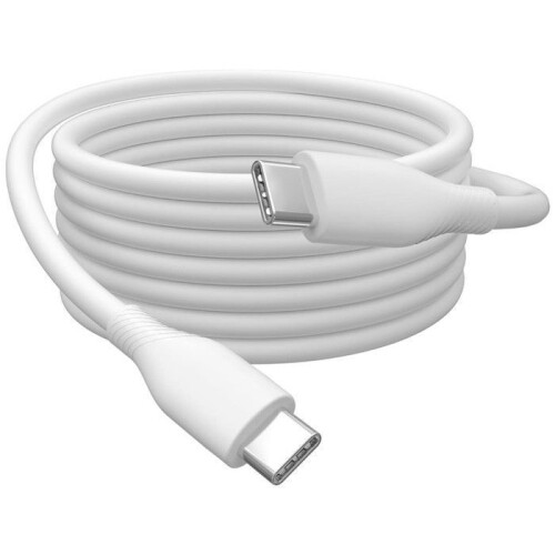Καλώδιο USB Type-C 2 m 60 W με τεχνολογία Power Delivery, εύκαμπτο καλώδιο σιλικόνης λευκό, σ