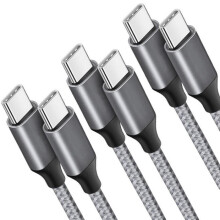 3 Pack USB C to USB C Fast Charging Cable 3A for Samsung S26 S25 S24 S23 Ultra S23+ S22+ S22 Plus S21 FE, Braided Nylon