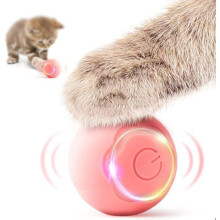 Interactieve kattenbal, 2 speelstanden, LED-verlichting, roze, boeiend binnenspeelgoed voor kittens en katten.