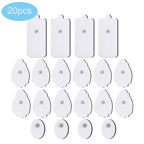20 Electrodes Compatible with EMS TENS Electrostimulators, Replacement Accessories for Muscle Stimulation