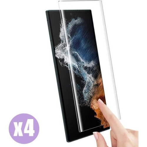 4 Pack Tempered Glass Screen Protector for Samsung Galaxy S22 Ultra, Full Coverage Clear Shield