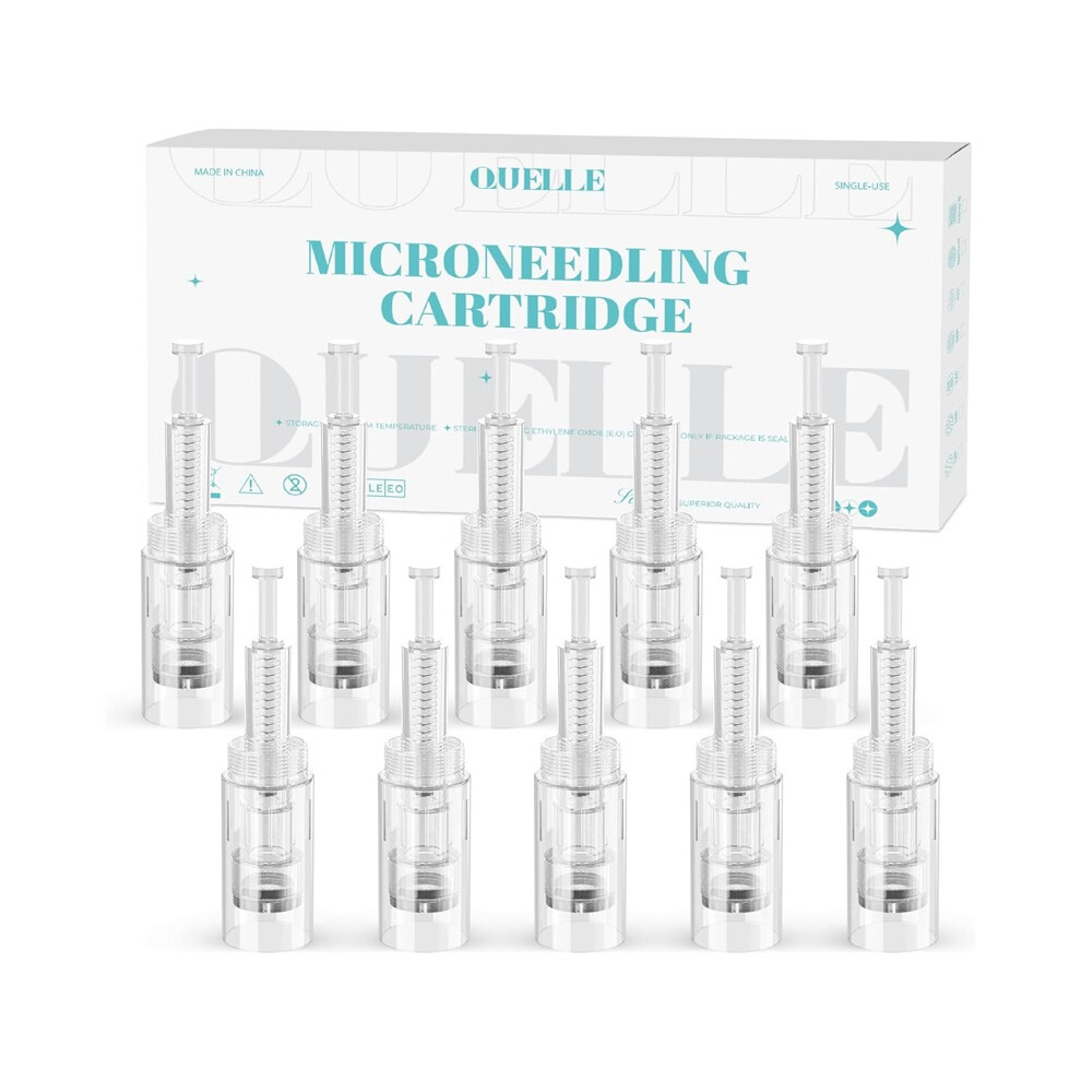 Stoyotu (10Pcs Replacement Cartridges Rund Nano Pins) Professional Wireless Microneedling Pen Derma Pen Cartridges Adjustable Microneedle Machine Skin Care