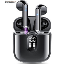 Écouteurs sans fil Bluetooth 5.3 avec son stéréo HiFi, micro, 40 h d'autonomie, affichage LED, étanchéité IPX7 et commandes tactiles
