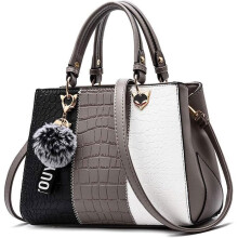 Umhängetasche für Damen, schlichte Handtasche mit großem Fassungsvermögen, graue PU-Leder-Tasche für den Alltag