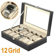 Single Watch Box, Leather Finish, Protective Storage Case with 12 Slots for Watches