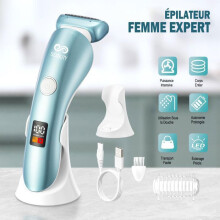 Electric Shaver for Women, Rechargeable Bikini Trimmer, Painless, IPX7 Waterproof for Face, Arms, Legs, Underarms and Bi
