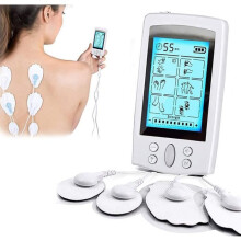 TENS EMS spierstimulator met 16 programma's, 20 intensiteitsniveaus, oplaadbaar, wit