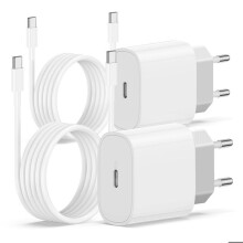 USB-C-oplaadkabel (2 stuks) met 20W snelladen, compatibel met iPhone 16 Pro Max, 15 Pro Max, 15 Plus en iPad Pro 12.9.