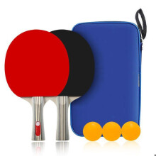 Set da ping-pong, composto da 2 racchette, 3 palline e 1 borsa portaoggetti, ideale per principianti e professionisti.