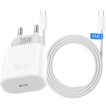 35W USB-C snellader met 2 meter kabel, compatibel met iPhone 17, 17 Pro, Pro Max, 16 en 15.