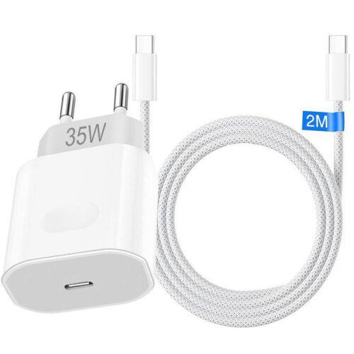 Φορτιστής Ταχείας Φόρτισης 35W με Καλώδιο USB C 2 μ. Συμβατός με iPhone 17 17 Pro Pro Max 16 15
