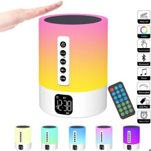 Bluetooth Speaker Hifi Bluetooth 5.0 with LED Night Light, Digital Alarm Clock and White Noise Machine