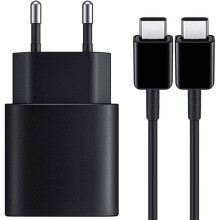 25W USB-C nabíjačka s USB-C káblom pre Samsung A15 A16 A17 A22 A36 A37 A53 A55 A56 A57, čierna