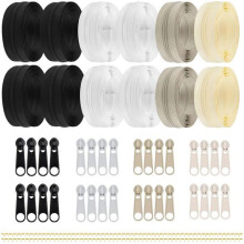 Multicolour Zipper Set, 33.6 m Total, 4 Colours, 32 Sliders, 2.8 m Per Colour for Sewing Projects