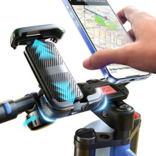 360 Silikon-Antivibrations-Fahrradhalterung für iPhone 16, 15 Pro Max und Samsung S8, S9, S10, S20