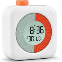 Digitálny vizuálny časovač s odpočítavaním, budíkom a hodinami, biely, na varenie, štúdium a prácu, jednoduché použitie