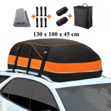 Car Roof Cargo Bag 610L, Soft Roof Box, 1000D Oxford Fabric and PVC, Fits With or Without Roof Bars