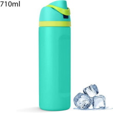 710 ml Stainless Steel Insulated Water Bottle with Straw, 2-in-1 Lid, BPA Free, for Hot and Cold Drinks, Blue