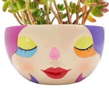 Hoofdplanter SucculentResin Bloemvaas Pot Vrouwelijke Decoratieve Esthetische Moderne Bloemenhouder Desktop Planter voor Tuin