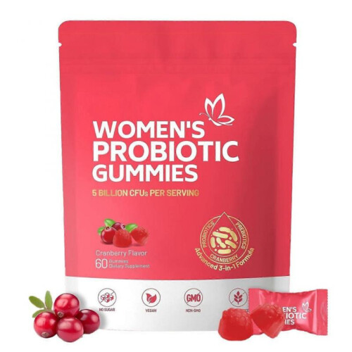 2pcs  Women's Probiotic Gummies Nutrition Gels & Chews, 60 Counts