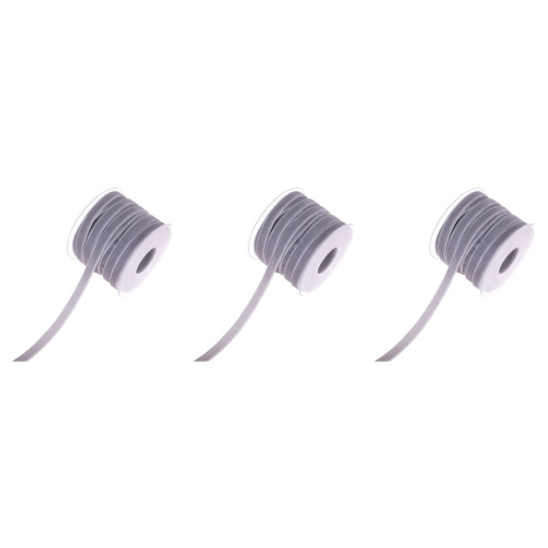 3Rouleaux Rubans Tissus Gris Durables Pour Cadeaux DIY 2