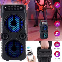 Tragbarer Kabelloser Lautsprecher mit Dualen 3-Zoll-Stereo-Subwoofern, Bassverstärkung, Karaoke, USB-Betrieben für Partys und Den Hausgebrauch