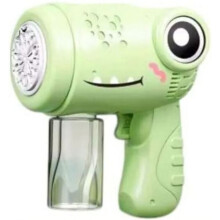 Máquina de burbujas portátil con forma de dinosaurio verde, juguete de burbujas totalmente automático para niños, juego seguro al aire libre