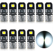 Bombilla LED T10 CANBUS 12V blanca sin polaridad, tipo cuña W5W, para luces interiores de techo y matrícula de coche.