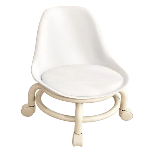 Kids Roller Step Stool Low Backrest White 1