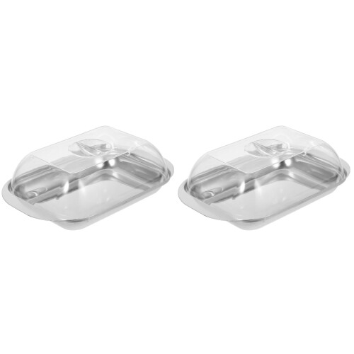 2Stk Butterhalter Silber Für Zuhause, Mit Deckel 1