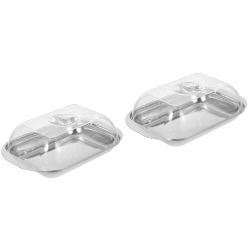 2Stk Butterhalter Silber Für Zuhause, Mit Deckel 2