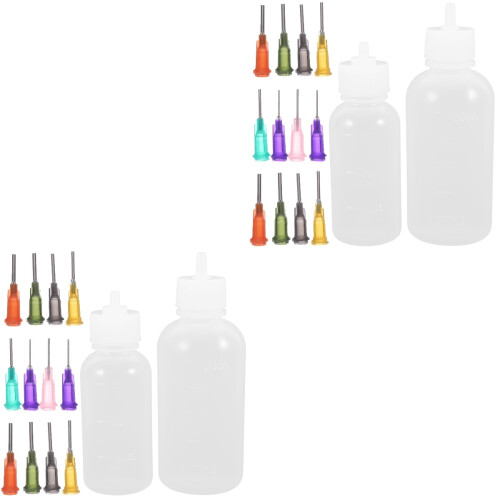 2Sets Nadelflasche Für Ton, Squeeze Flasche, Kunststoff Bunt 1