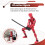 Robot Action Figure, 3D Printed with Full Articulation for Stop Motion Animation Red 4