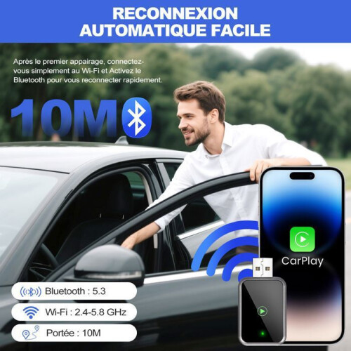 Carplay-adapter - INKINT - Sans Fil - Bluetooth 5.3 - USB Type-C - Plug and Play 2