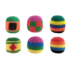 Kit di 6 Footbag Lavorati A Maglia, Colorati, All'Uncinetto, per Allenamento di Giocoleria, Giochi al Chiuso e All'Aperto, Giochi di Gruppo.