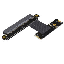 Cabo Riser PCIe 4.0 M.2 NVMe para X16 com Curva de 90 para Placa de Vídeo, Extensão para SSD M.2 NVMe Key-M Gen4x4 M43UF